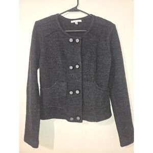 Cabi Charcoal Gray 100% Boiled Wool Double Breasted Jacket Small 540